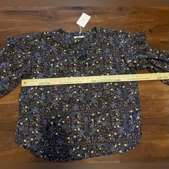 NWT Free Assembly 2X Floral 100% Cotton top blouse - Picture 8 of 9